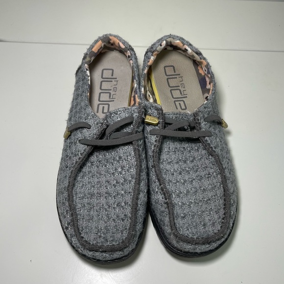 Hey Dude Shoes - Hey Dude Grey wendy wooven Cinder Slip On Shoes in Size US 10